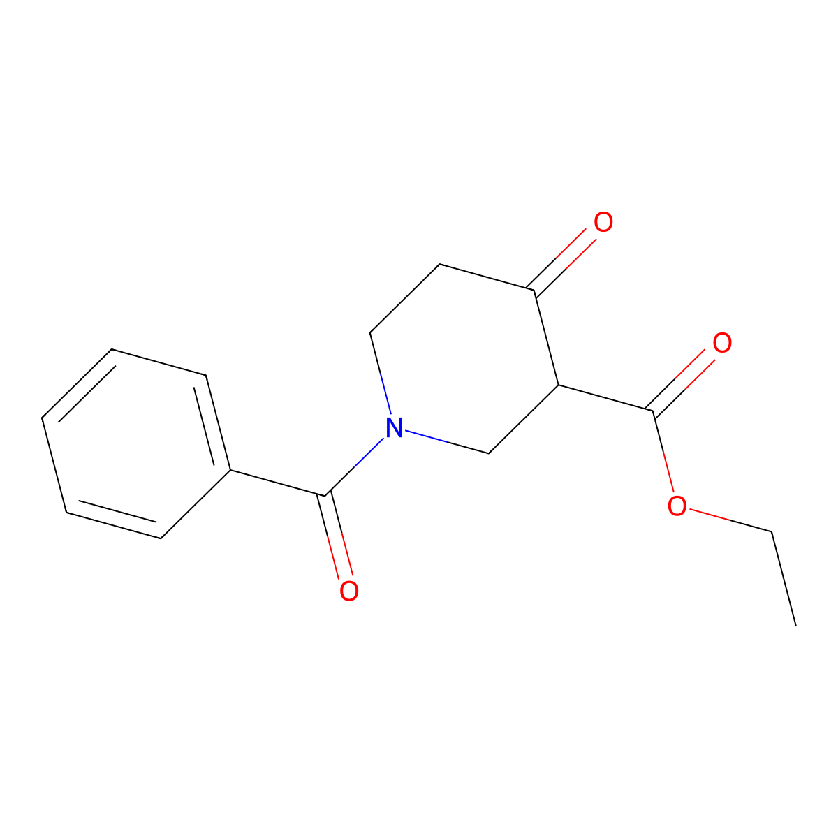 1-Benzoyl-4-oxo-nipecotic acid ethyl ester molecular structure, CAS 4451-86-9