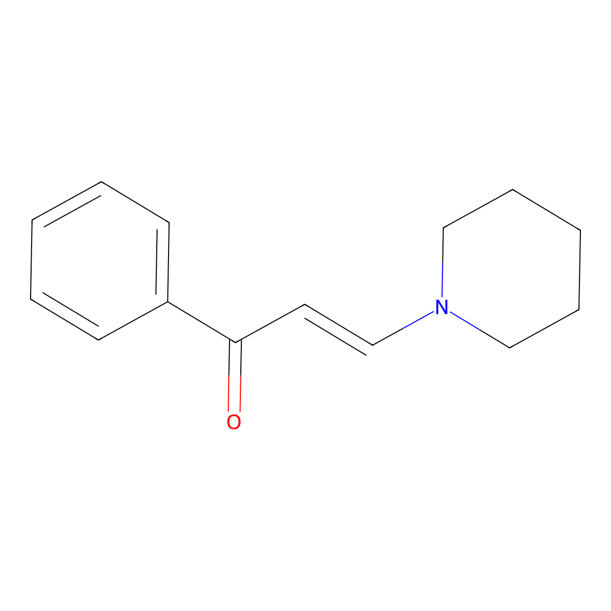 2-Propen-1-one, 1-phenyl-3-(1-piperidinyl)- molecular structure, CAS 4452-12-4
