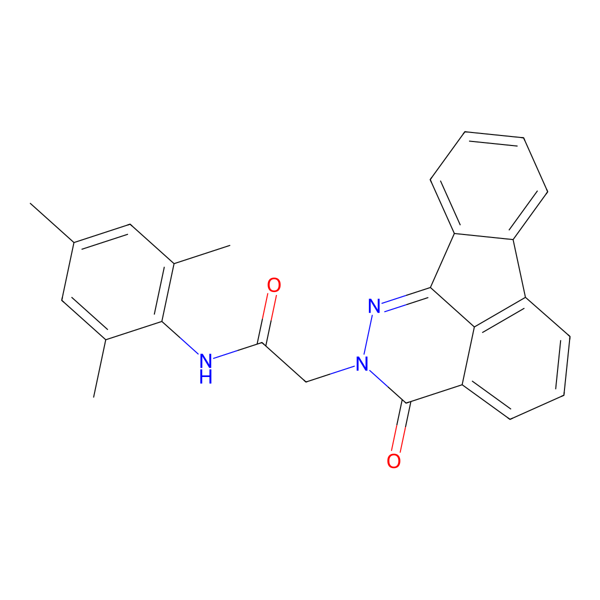 N-mesityl-2-(3-oxoindeno[1,2,3-de]phthalazin-2(3H)-yl)acetamide molecular structure, CAS 445218-34-8