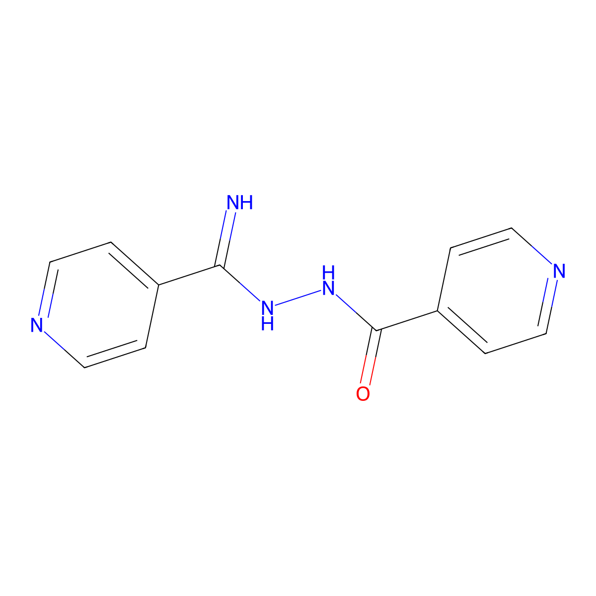 N-[[amino(pyridin-4-yl)methylidene]amino]pyridine-4-carboxamide molecular structure, CAS 445218-61-1