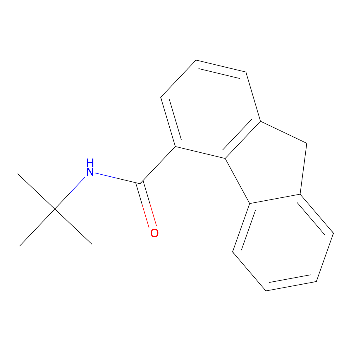 N-(tert-butyl)-9H-fluorene-4-carboxamide molecular structure, CAS 445220-37-1