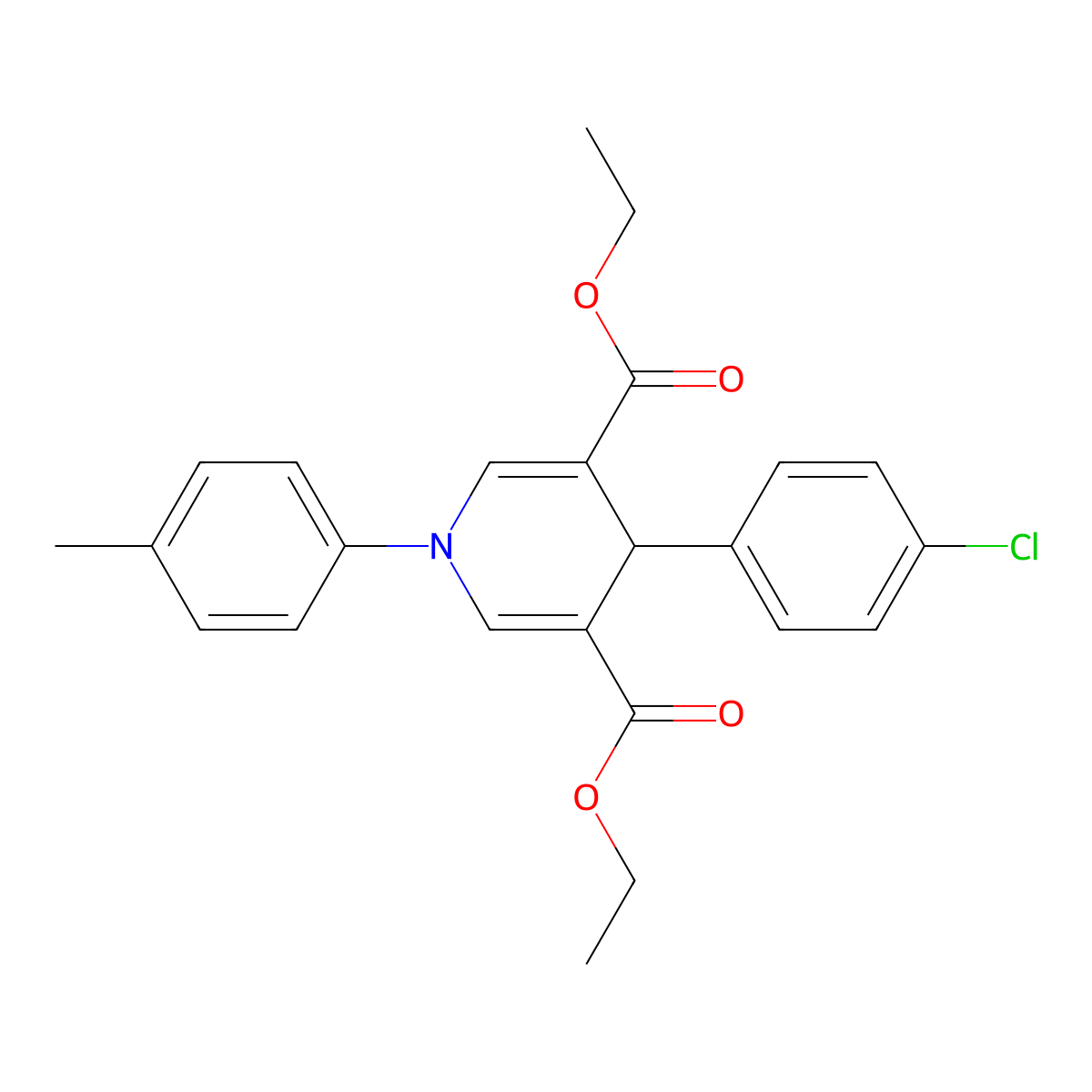 Diethyl 4-(4-chlorophenyl)-1-(4-methylphenyl)-1,4-dihydro-3,5-pyridinedicarboxylate molecular structure, CAS 445221-82-9
