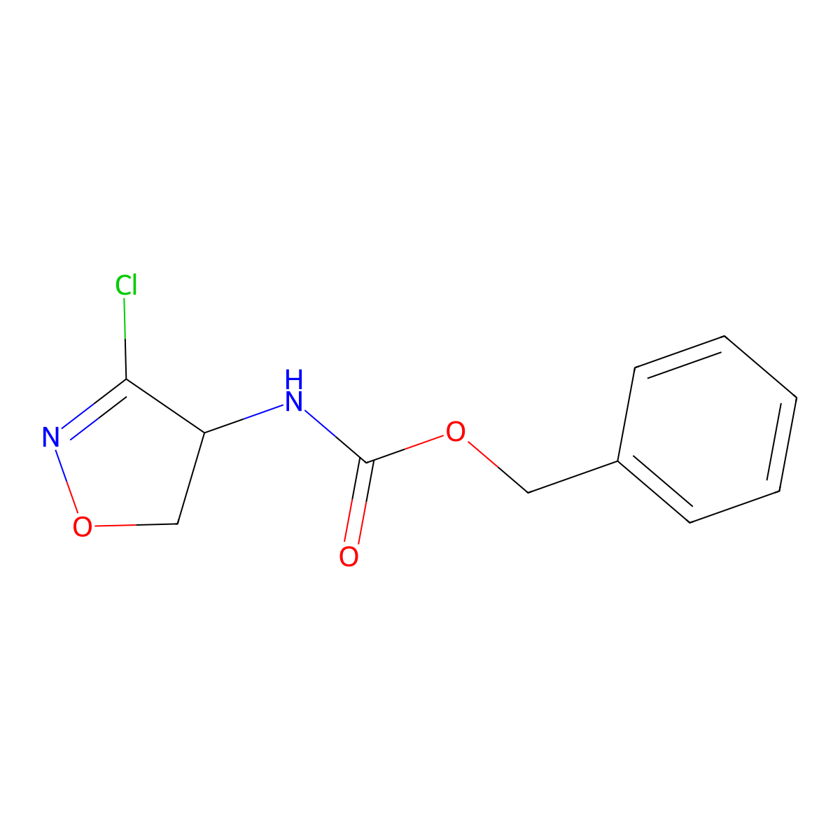 Benzyl (3-chloro-4,5-dihydroisoxazol-4-yl)carbamate molecular structure, CAS 445221-90-9