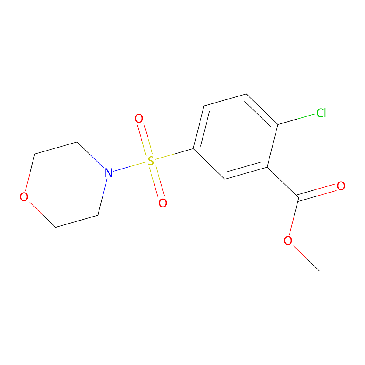 Methyl 2-chloro-5-(morpholine-4-sulfonyl)benzoate molecular structure, CAS 445224-63-5