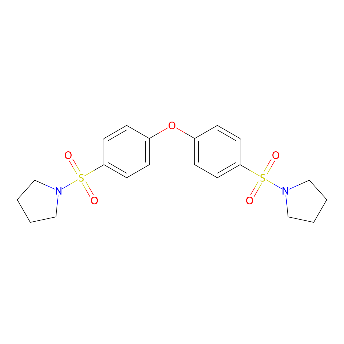 1-[4-(4-Pyrrolidin-1-ylsulfonylphenoxy)phenyl]sulfonylpyrrolidine molecular structure, CAS 445224-66-8