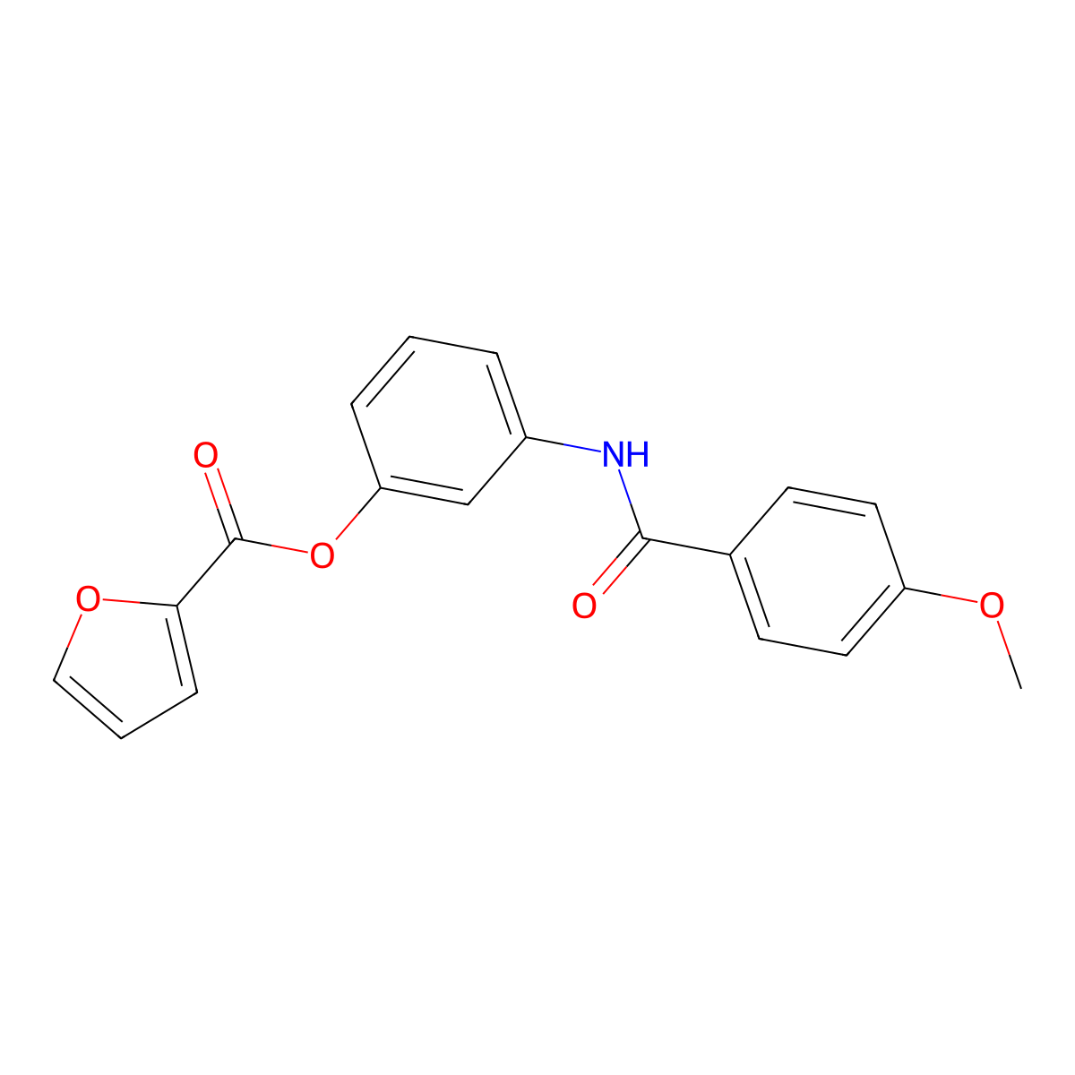 3-[(4-Methoxybenzoyl)amino]phenyl 2-furoate molecular structure, CAS 445225-30-9