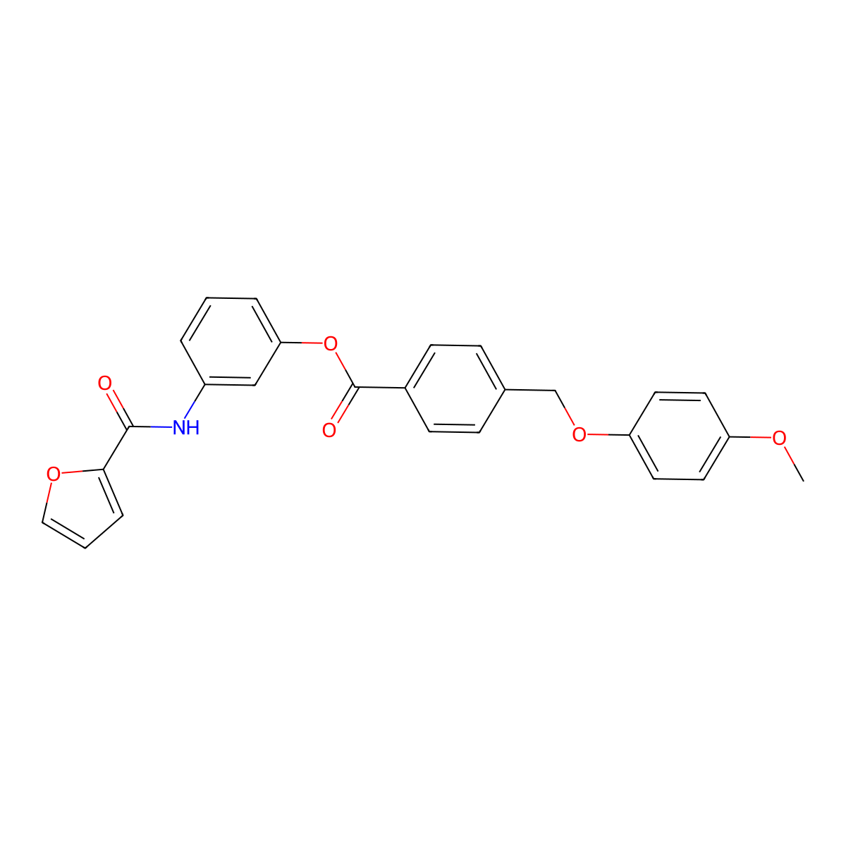 3-(2-Furoylamino)phenyl 4-[(4-methoxyphenoxy)methyl]benzoate molecular structure, CAS 445226-03-9
