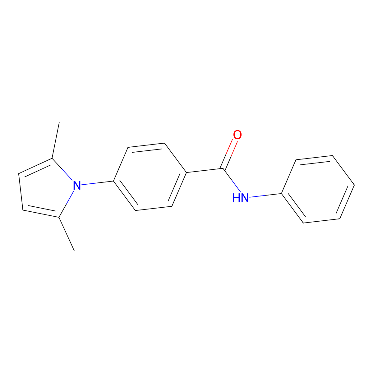 4-(2,5-dimethylpyrrol-1-yl)-N-phenylbenzamide molecular structure, CAS 445226-22-2