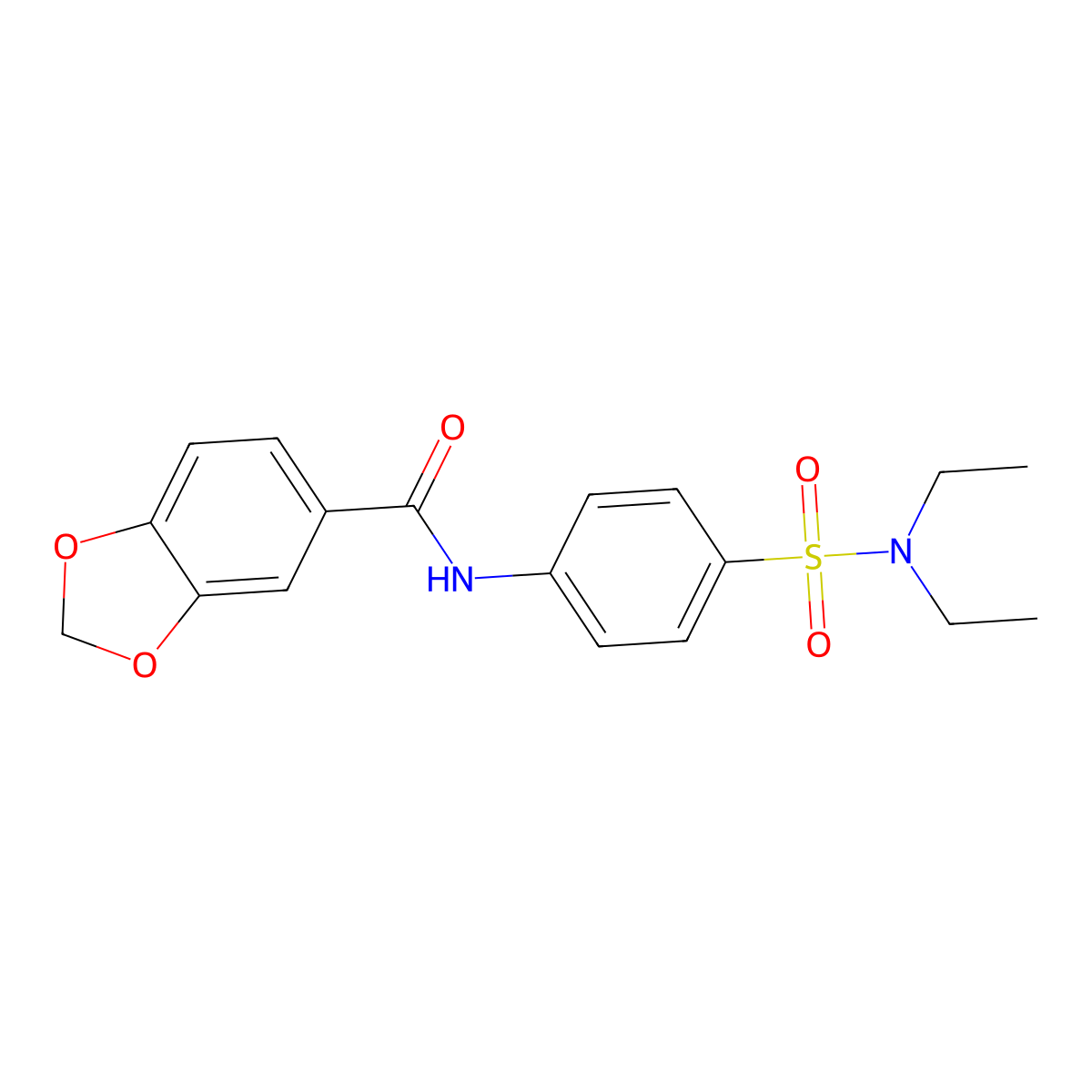 N-[4-(diethylsulfamoyl)phenyl]-1,3-benzodioxole-5-carboxamide molecular structure, CAS 445226-54-0