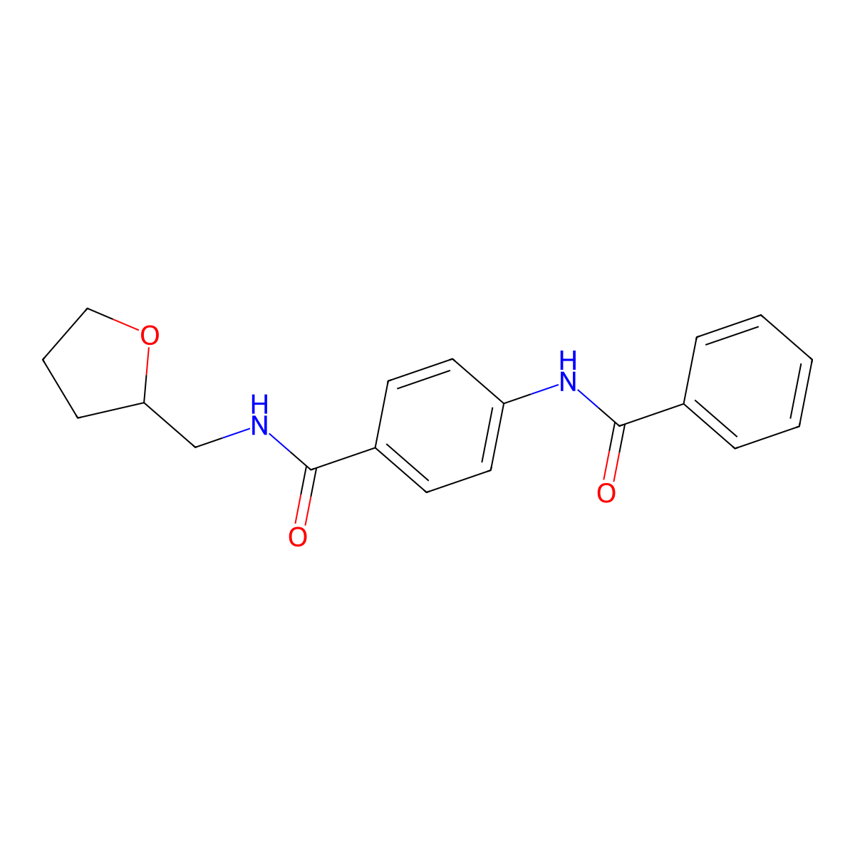 4-benzamido-N-(oxolan-2-ylmethyl)benzamide molecular structure, CAS 445226-82-4