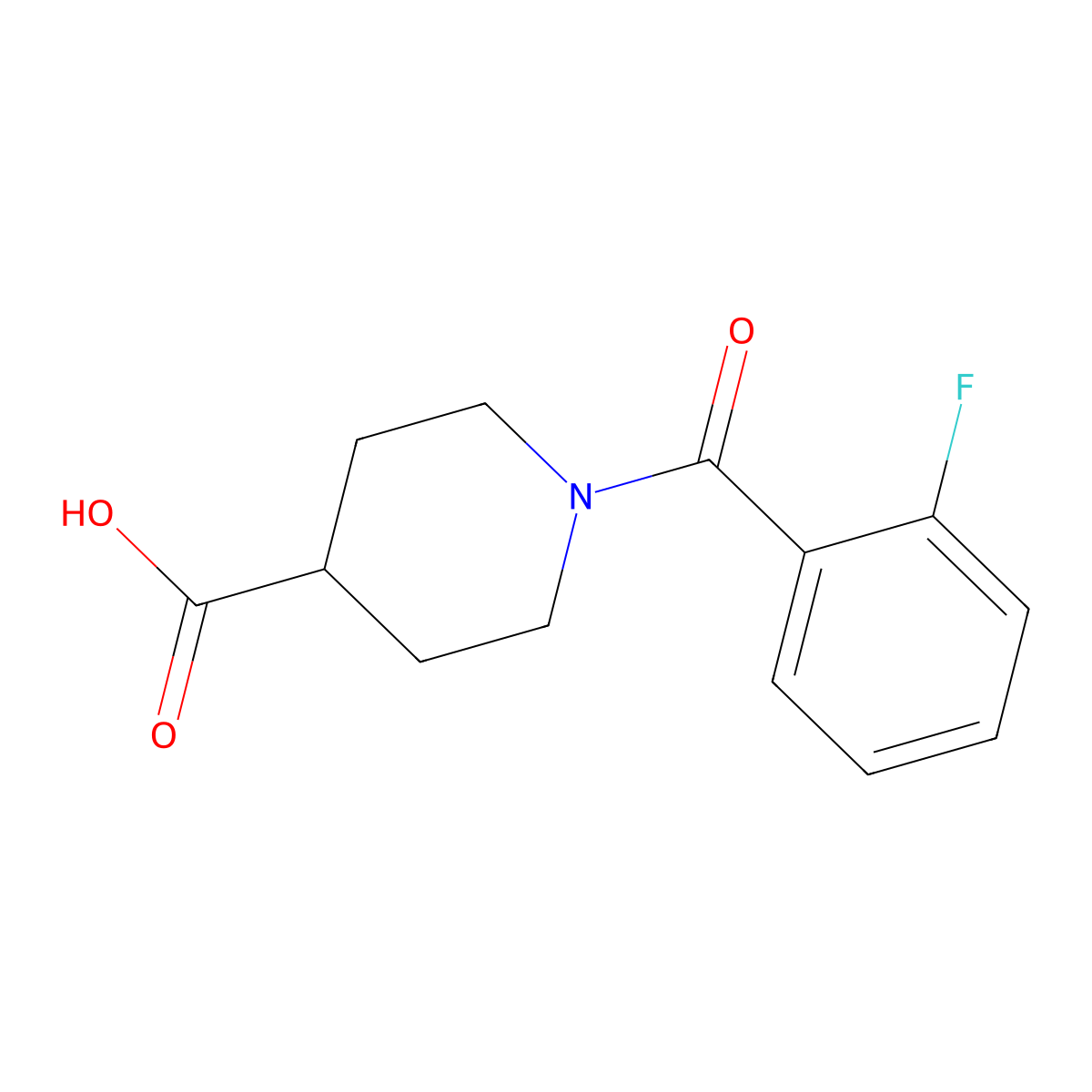 1-(2-Fluorobenzoyl)piperidine-4-carboxylic acid molecular structure, CAS 445226-98-2