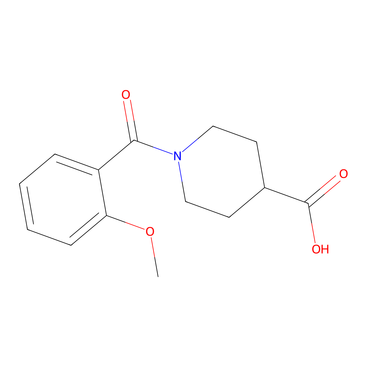 1-(2-Methoxybenzoyl)piperidine-4-carboxylic acid molecular structure, CAS 445227-55-4