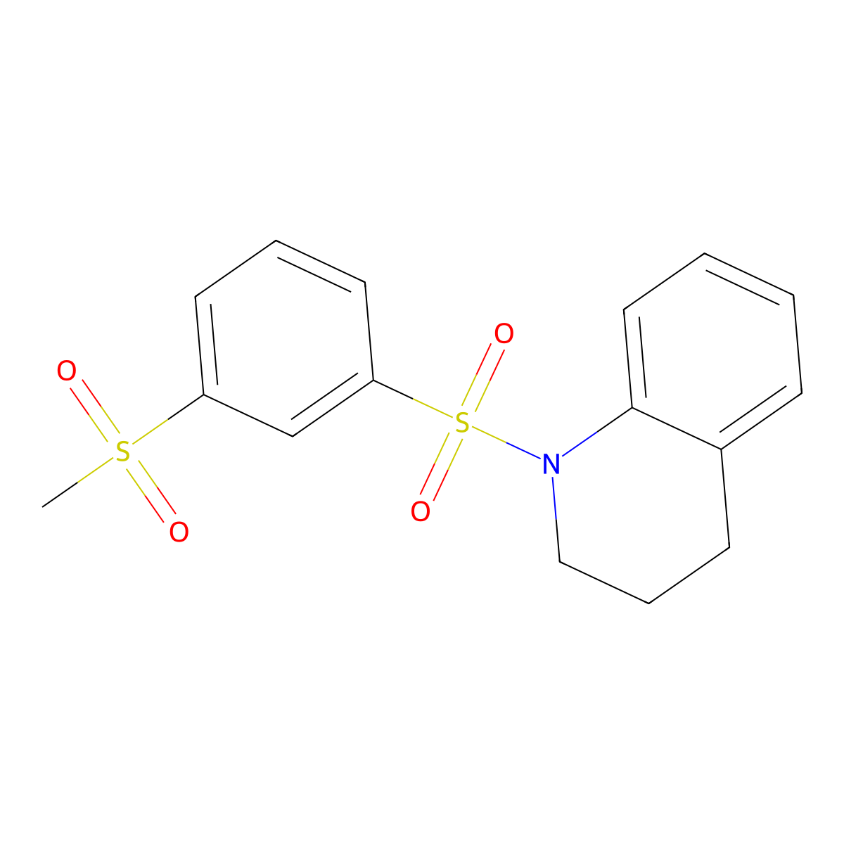 1-(3-methylsulfonylphenyl)sulfonyl-3,4-dihydro-2H-quinoline molecular structure, CAS 445227-62-3
