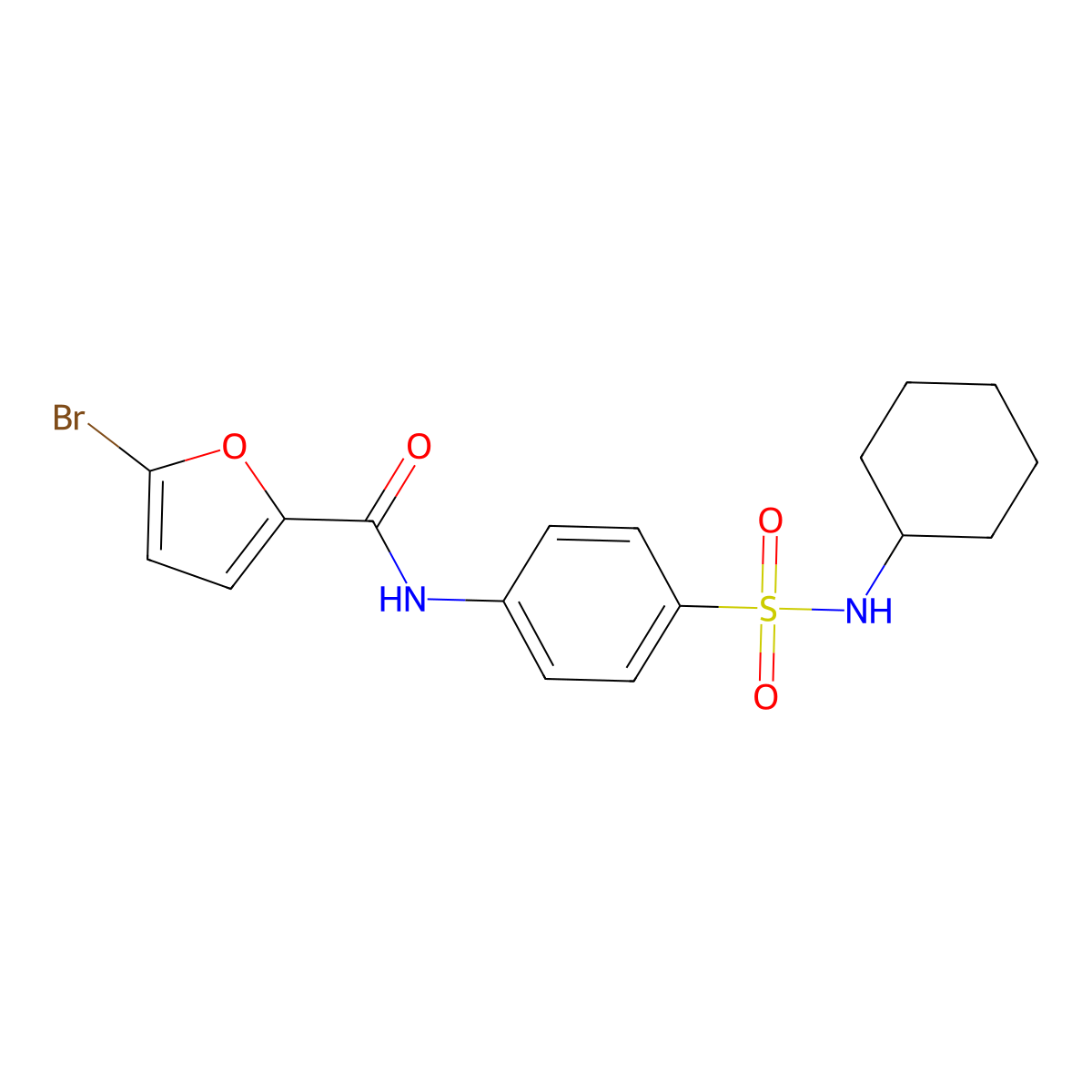 5-bromo-N-{4-[(cyclohexylamino)sulfonyl]phenyl}-2-furamide molecular structure, CAS 445227-72-5