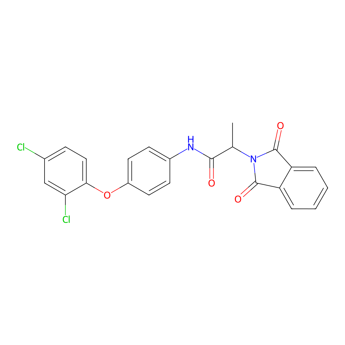 N-[4-(2,4-dichlorophenoxy)phenyl]-2-(1,3-dioxo-1,3-dihydro-2H-isoindol-2-yl)propanamide molecular structure, CAS 445228-03-5