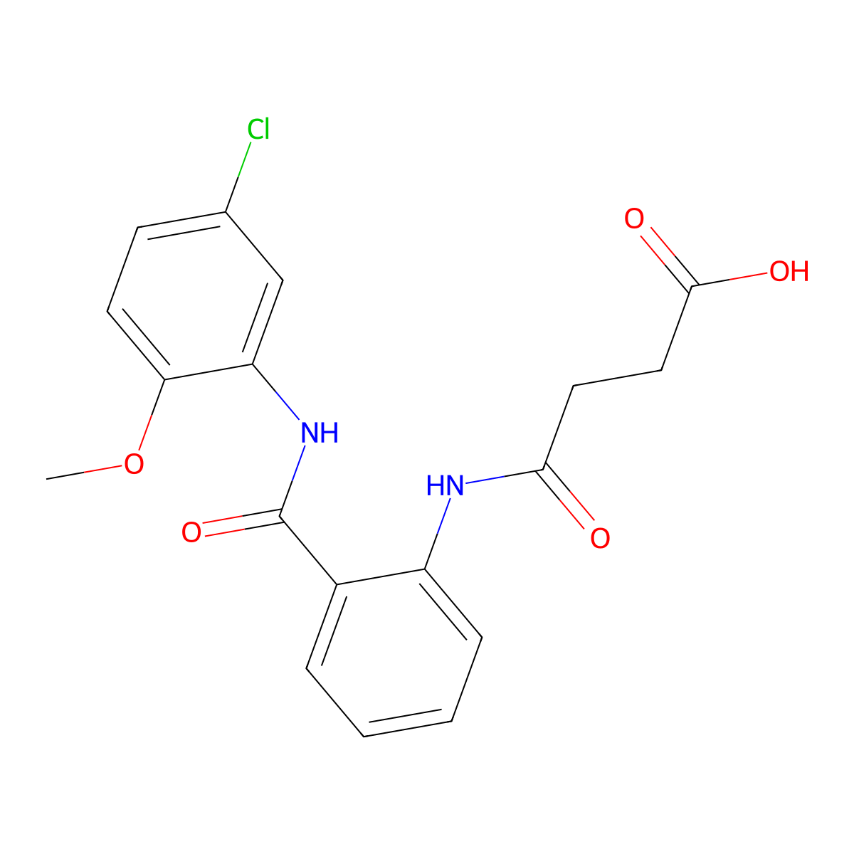 4-[2-[(5-Chloro-2-methoxyphenyl)carbamoyl]anilino]-4-oxobutanoic acid molecular structure, CAS 445228-23-9