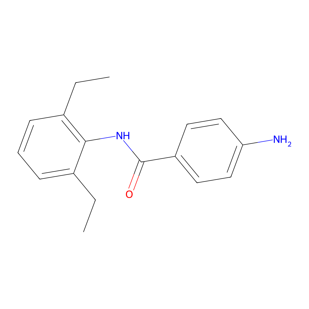 4-amino-N-(2,6-diethylphenyl)benzamide molecular structure, CAS 445228-24-0