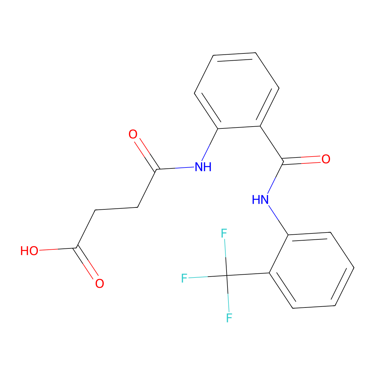 4-Oxo-4-(2-{[2-(trifluoromethyl)anilino]carbonyl}anilino)butanoic acid molecular structure, CAS 445228-29-5