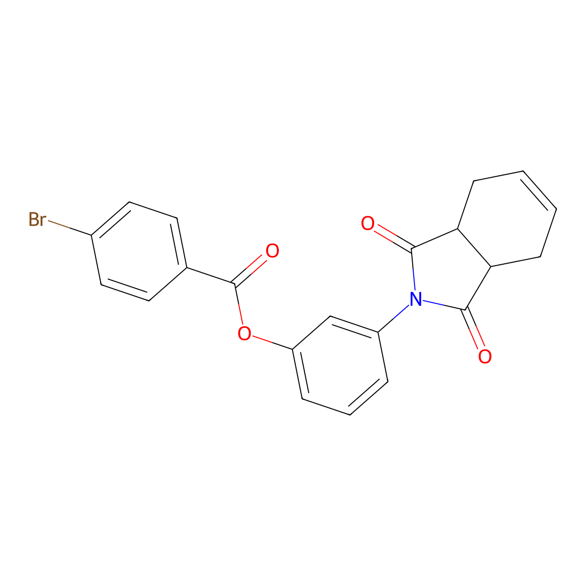 3-(1,3-dioxo-1,3,3a,4,7,7a-hexahydro-2H-isoindol-2-yl)phenyl 4-bromobenzoate molecular structure, CAS 445228-51-3