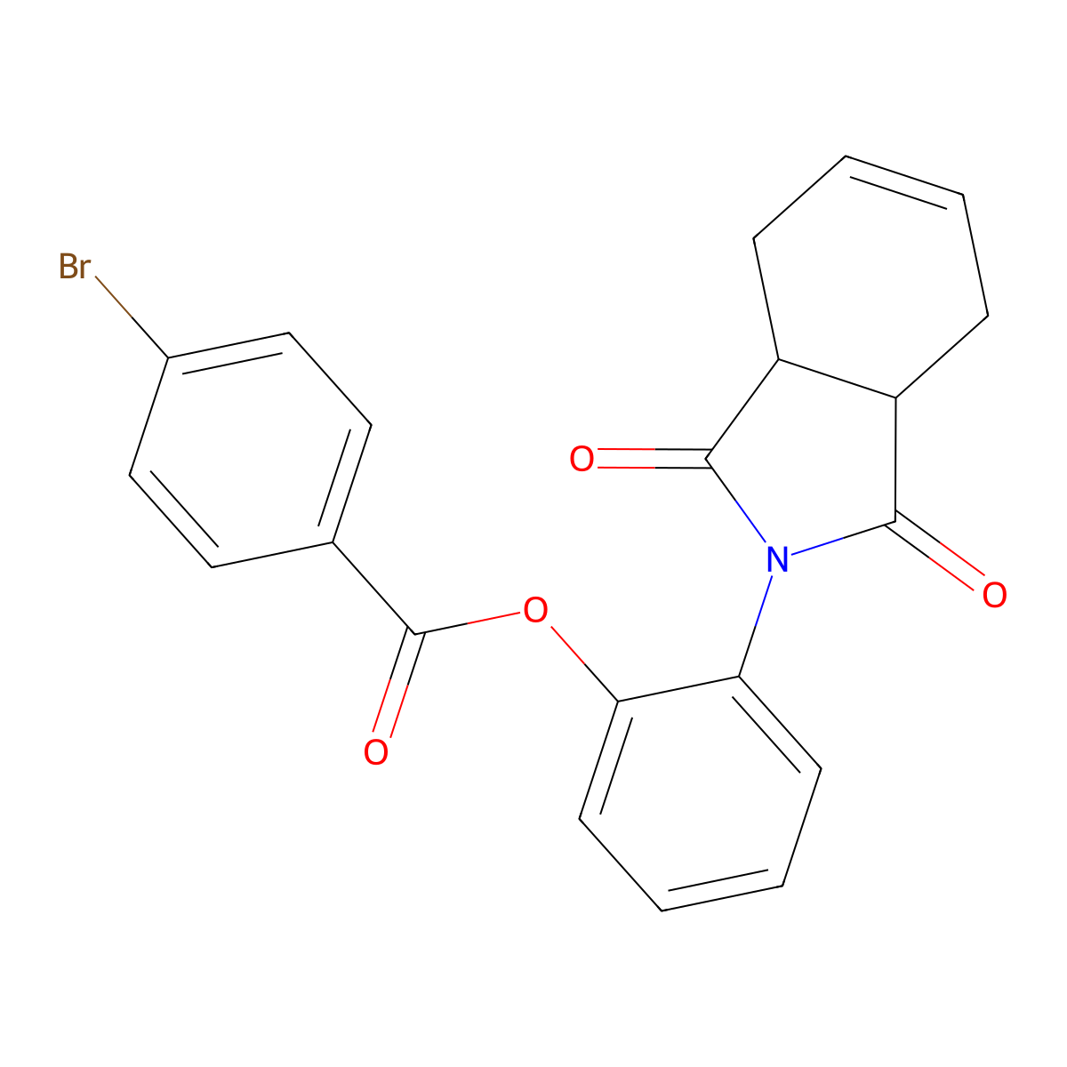 2-(1,3-dioxo-1,3,3a,4,7,7a-hexahydro-2H-isoindol-2-yl)phenyl 4-bromobenzoate molecular structure, CAS 445228-54-6