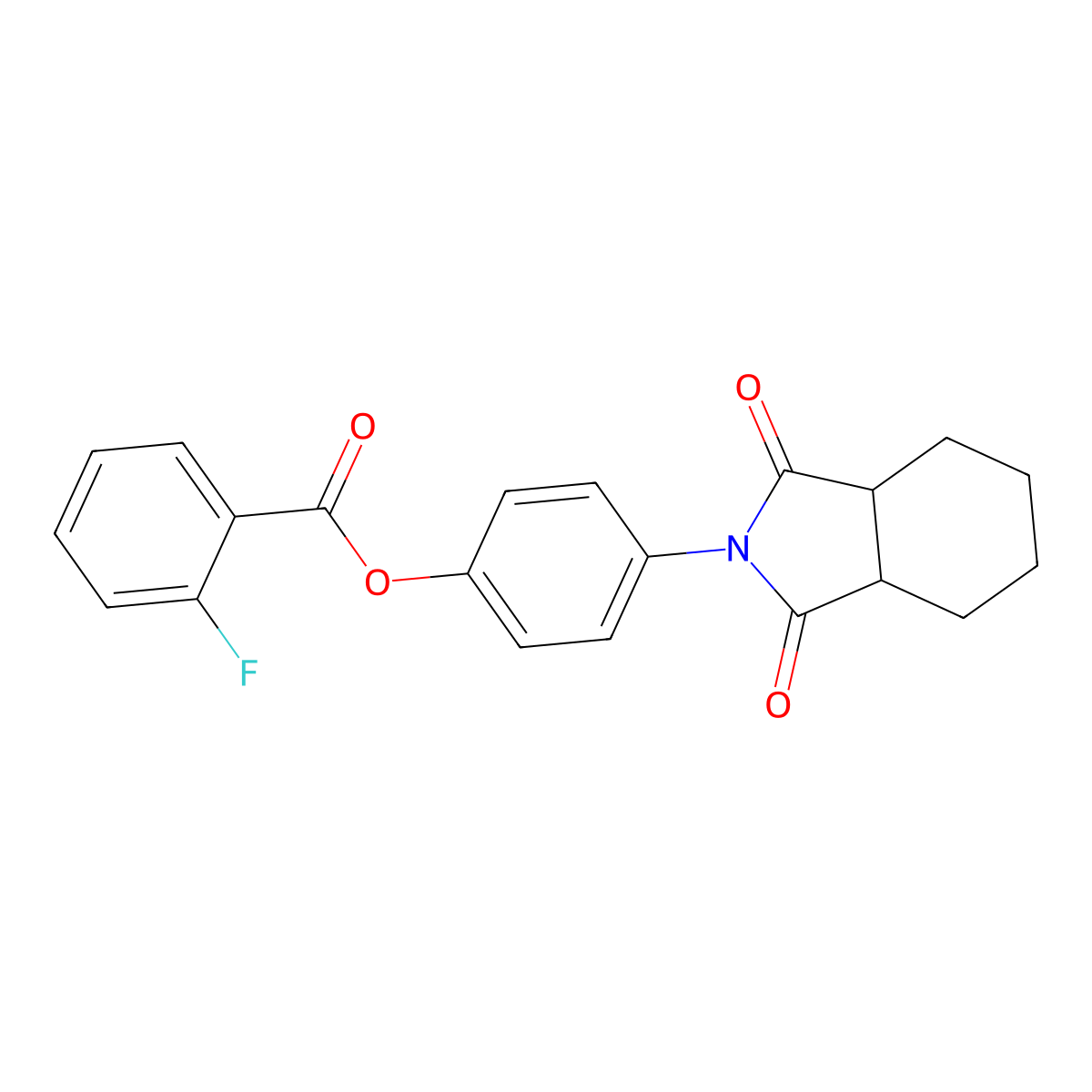 4-(1,3-dioxooctahydro-2H-isoindol-2-yl)phenyl 2-fluorobenzoate molecular structure, CAS 445228-58-0