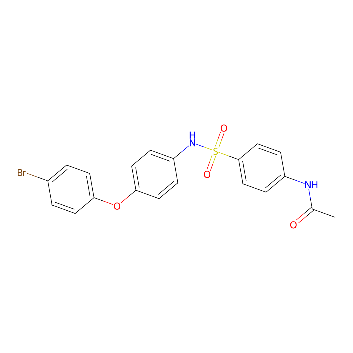 N-[4-[[4-(4-bromophenoxy)phenyl]sulfamoyl]phenyl]acetamide molecular structure, CAS 445228-62-6
