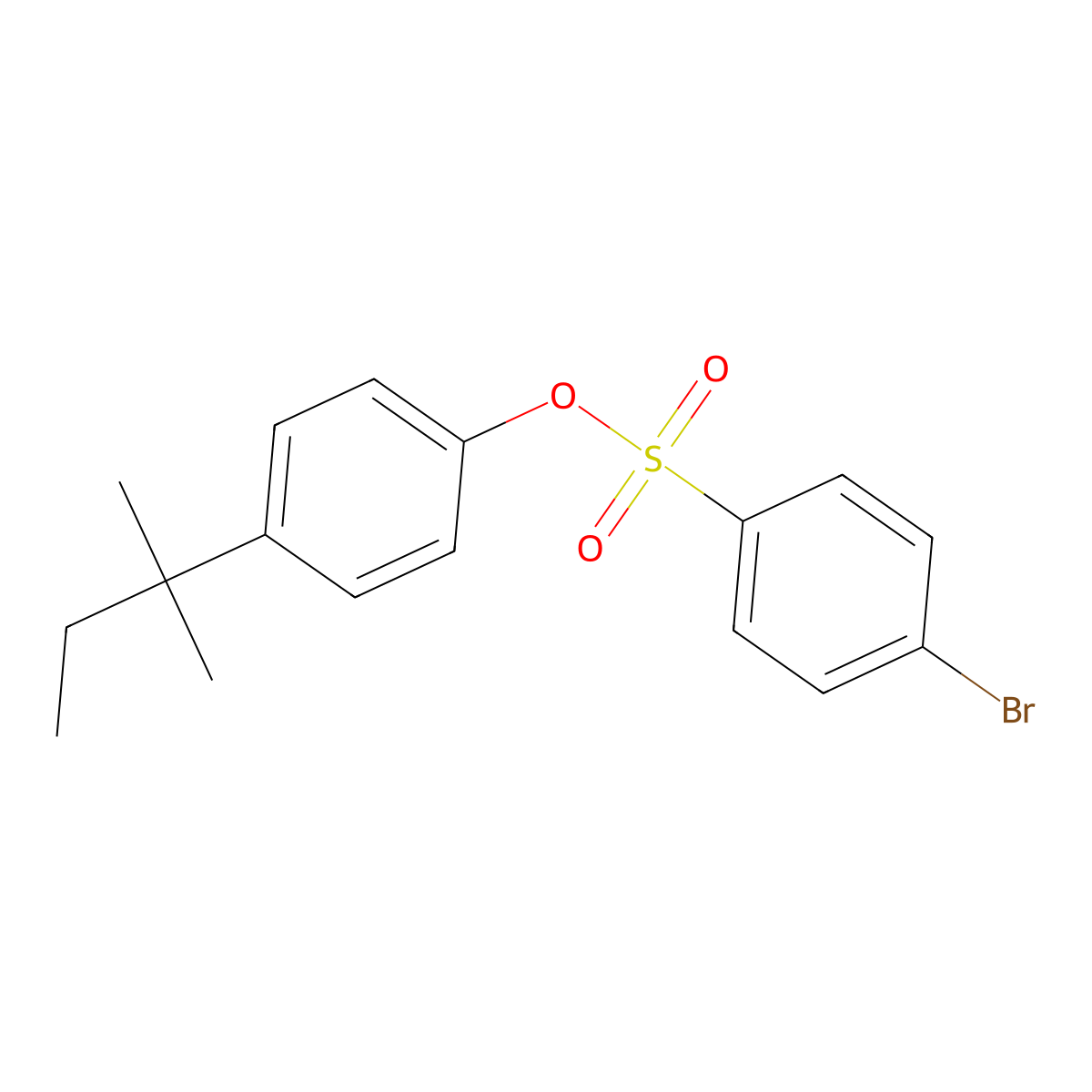 4-(2-Methylbutan-2-yl)phenyl 4-bromobenzenesulfonate molecular structure, CAS 445228-67-1