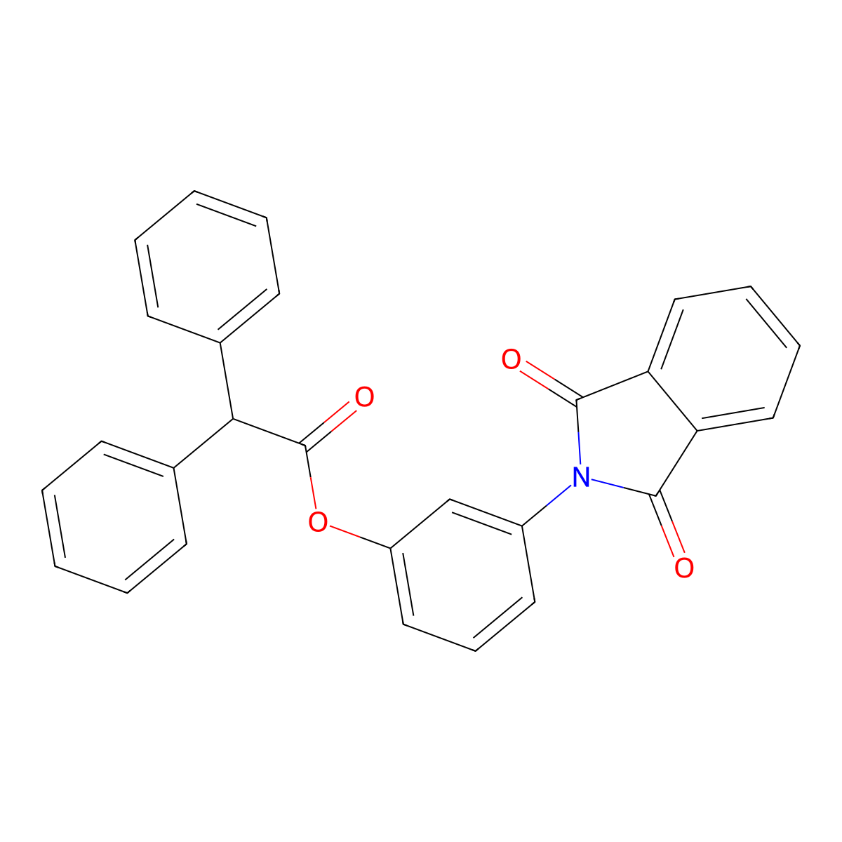 3-(1,3-dioxo-1,3-dihydro-2H-isoindol-2-yl)phenyl diphenylacetate molecular structure, CAS 445228-73-9