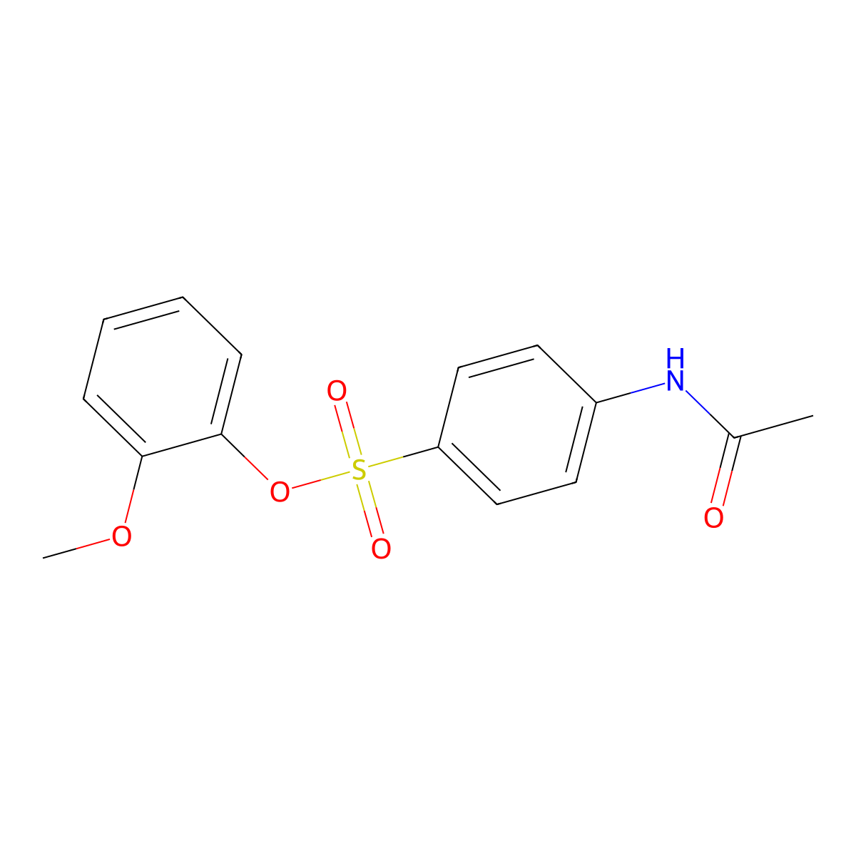 2-Methoxyphenyl 4-(acetylamino)benzenesulfonate molecular structure, CAS 445228-77-3