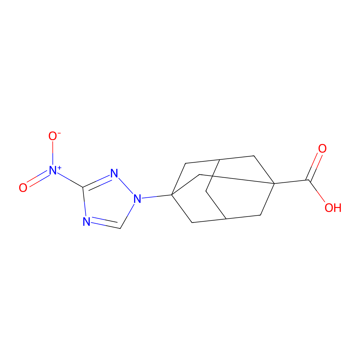 3-(3-nitro-1H-1,2,4-triazol-1-yl)adamantane-1-carboxylic acid molecular structure, CAS 445228-83-1