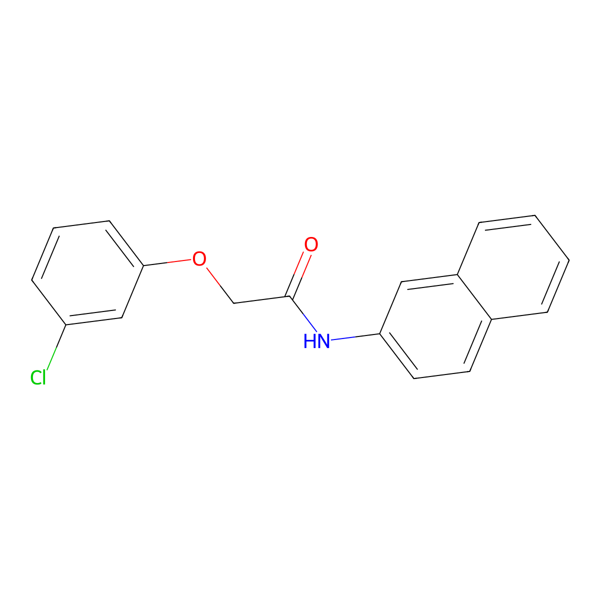 2-(3-chlorophenoxy)-N-(2-naphthyl)acetamide molecular structure, CAS 445229-14-1
