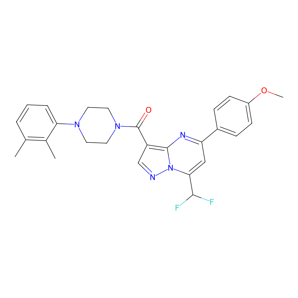[7-(Difluoromethyl)-5-(4-methoxyphenyl)pyrazolo[1,5-a]pyrimidin-3-yl]-[4-(2,3-dimethylphenyl)piperazin-1-yl]methanone molecular structure, CAS 445230-86-4