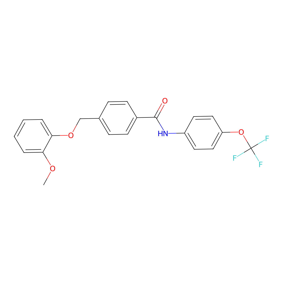 4-[(2-methoxyphenoxy)methyl]-N-[4-(trifluoromethoxy)phenyl]benzamide molecular structure, CAS 445231-03-8