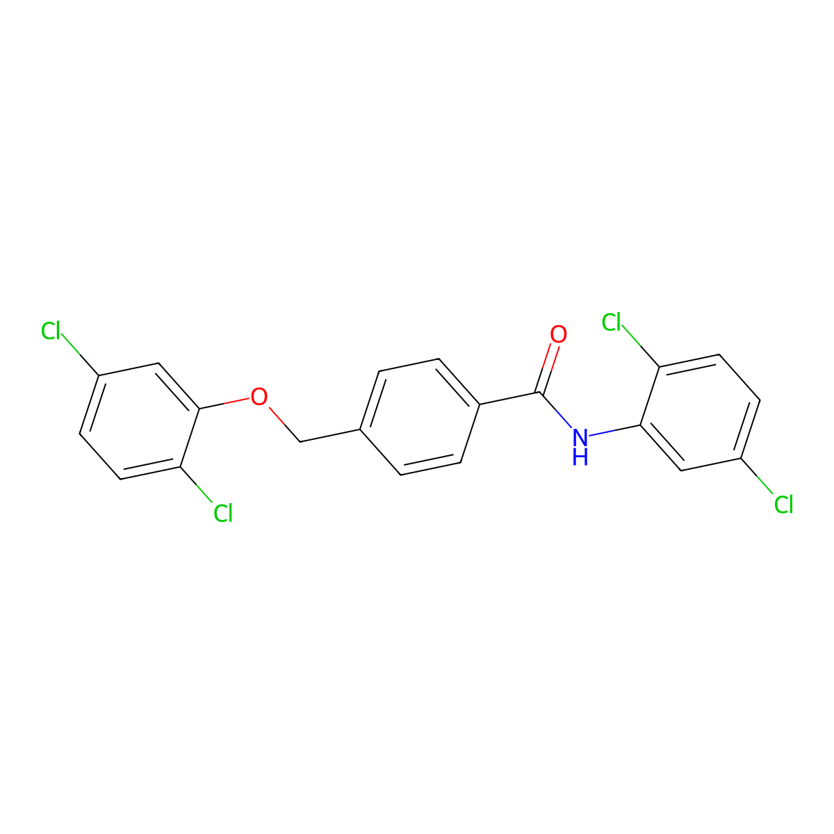 4-[(2,5-dichlorophenoxy)methyl]-N-(2,5-dichlorophenyl)benzamide molecular structure, CAS 445231-40-3