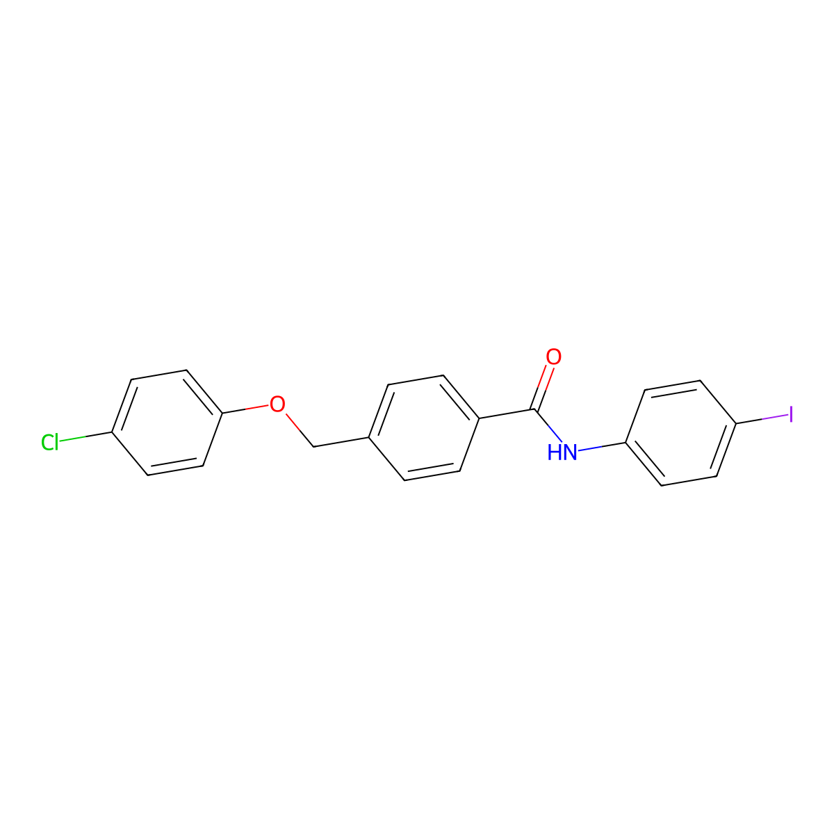 4-[(4-chlorophenoxy)methyl]-N-(4-iodophenyl)benzamide molecular structure, CAS 445231-44-7
