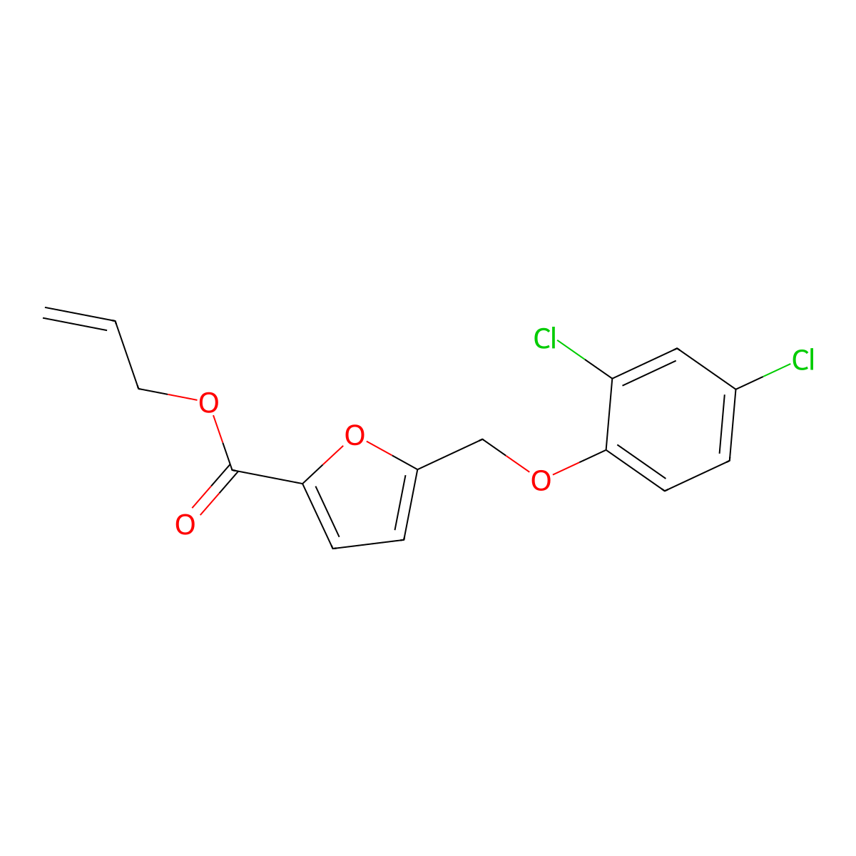 Allyl 5-[(2,4-dichlorophenoxy)methyl]-2-furoate molecular structure, CAS 445231-46-9