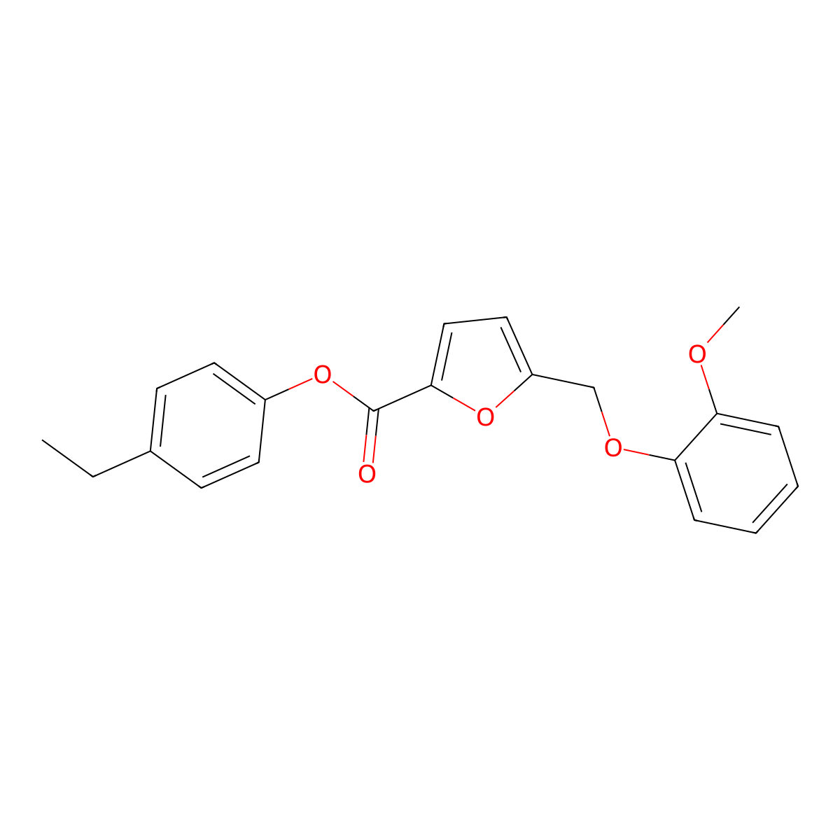 4-Ethylphenyl 5-[(2-methoxyphenoxy)methyl]-2-furoate molecular structure, CAS 445231-58-3