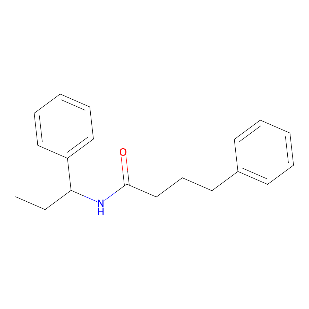 4-phenyl-N-(1-phenylpropyl)butanamide molecular structure, CAS 445231-65-2