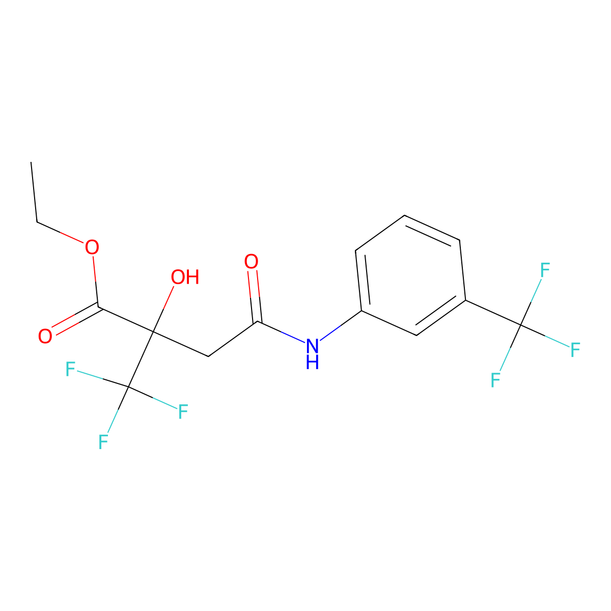 Ethyl 2-hydroxy-4-oxo-2-(trifluoromethyl)-4-[3-(trifluoromethyl)anilino]butanoate molecular structure, CAS 445232-19-9