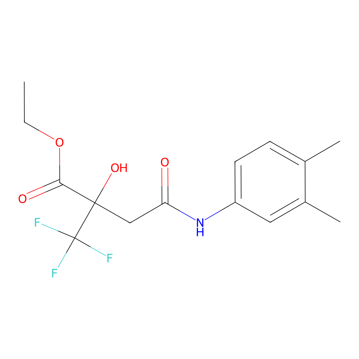 Ethyl 4-(3,4-dimethylanilino)-2-hydroxy-4-oxo-2-(trifluoromethyl)butanoate molecular structure, CAS 445232-27-9