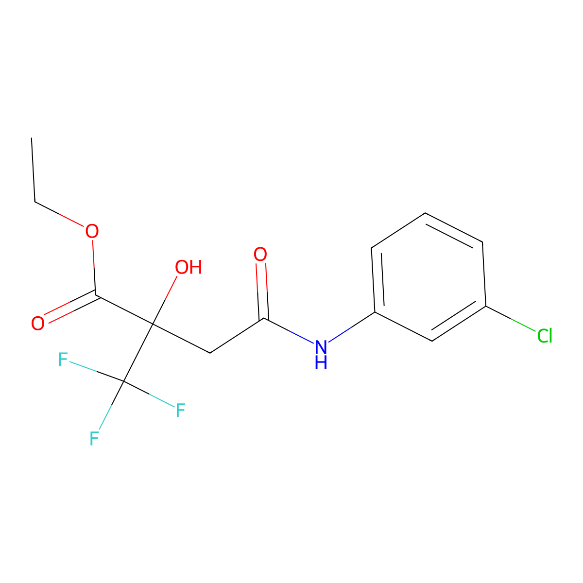 Ethyl 4-((3-chlorophenyl)amino)-2-hydroxy-4-oxo-2-(trifluoromethyl)butanoate molecular structure, CAS 445232-32-6