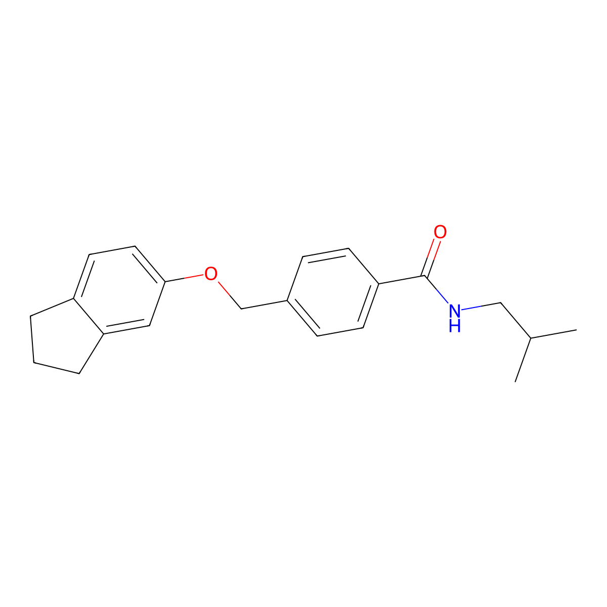 4-(2,3-dihydro-1H-inden-5-yloxymethyl)-N-(2-methylpropyl)benzamide molecular structure, CAS 445239-39-4