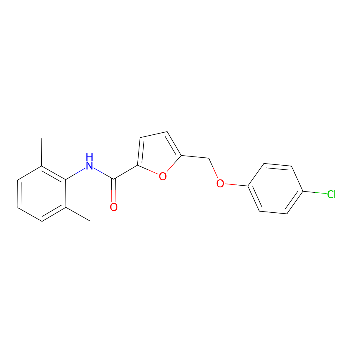 5-[(4-chlorophenoxy)methyl]-N-(2,6-dimethylphenyl)furan-2-carboxamide molecular structure, CAS 445239-61-2