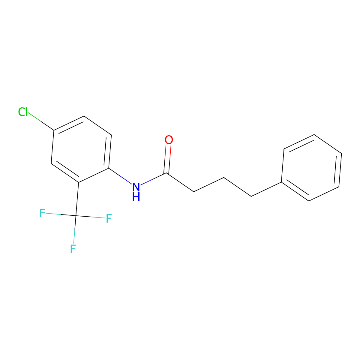 N-[4-chloro-2-(trifluoromethyl)phenyl]-4-phenylbutanamide molecular structure, CAS 445239-99-6