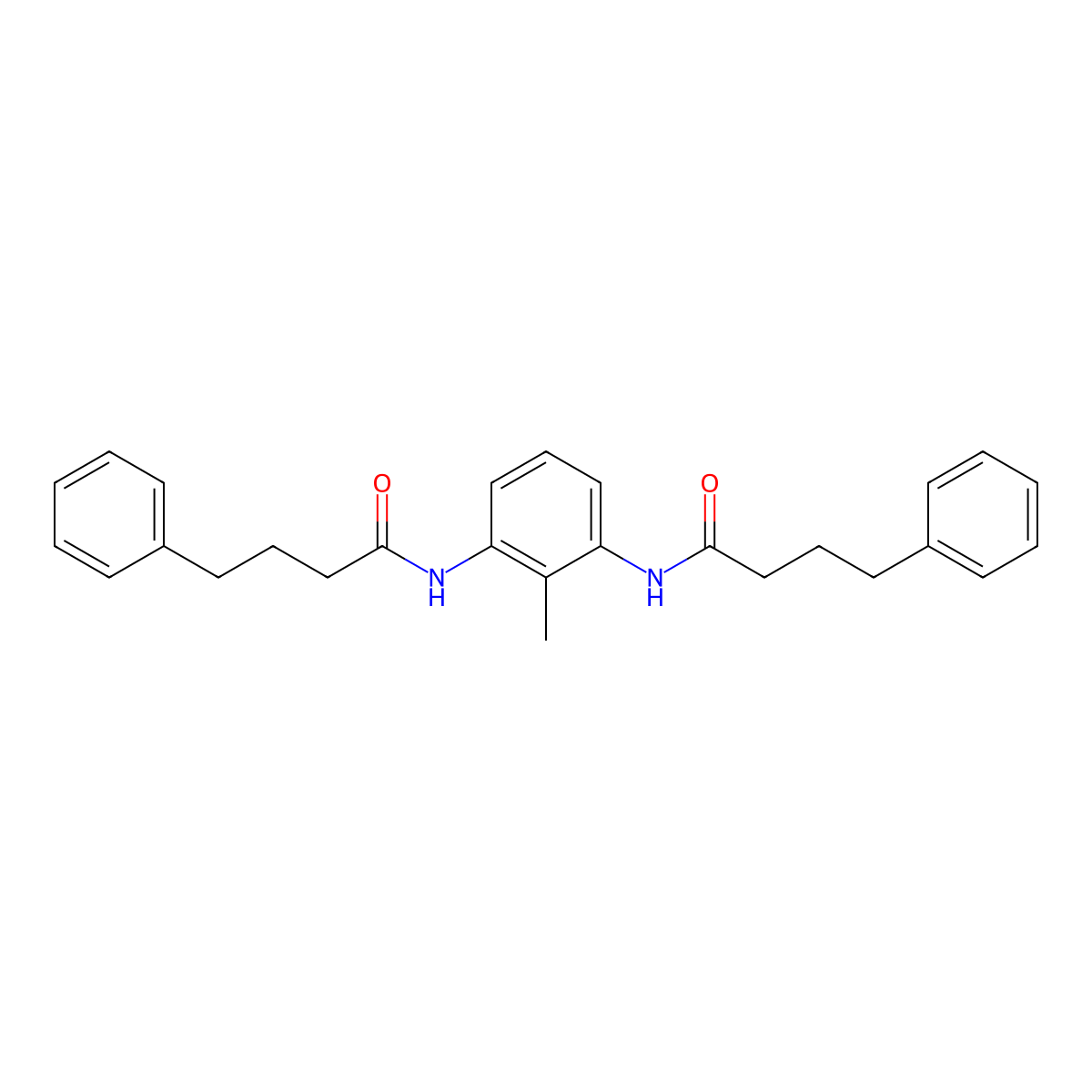 N-[2-methyl-3-(4-phenylbutanoylamino)phenyl]-4-phenylbutanamide molecular structure, CAS 445240-06-2