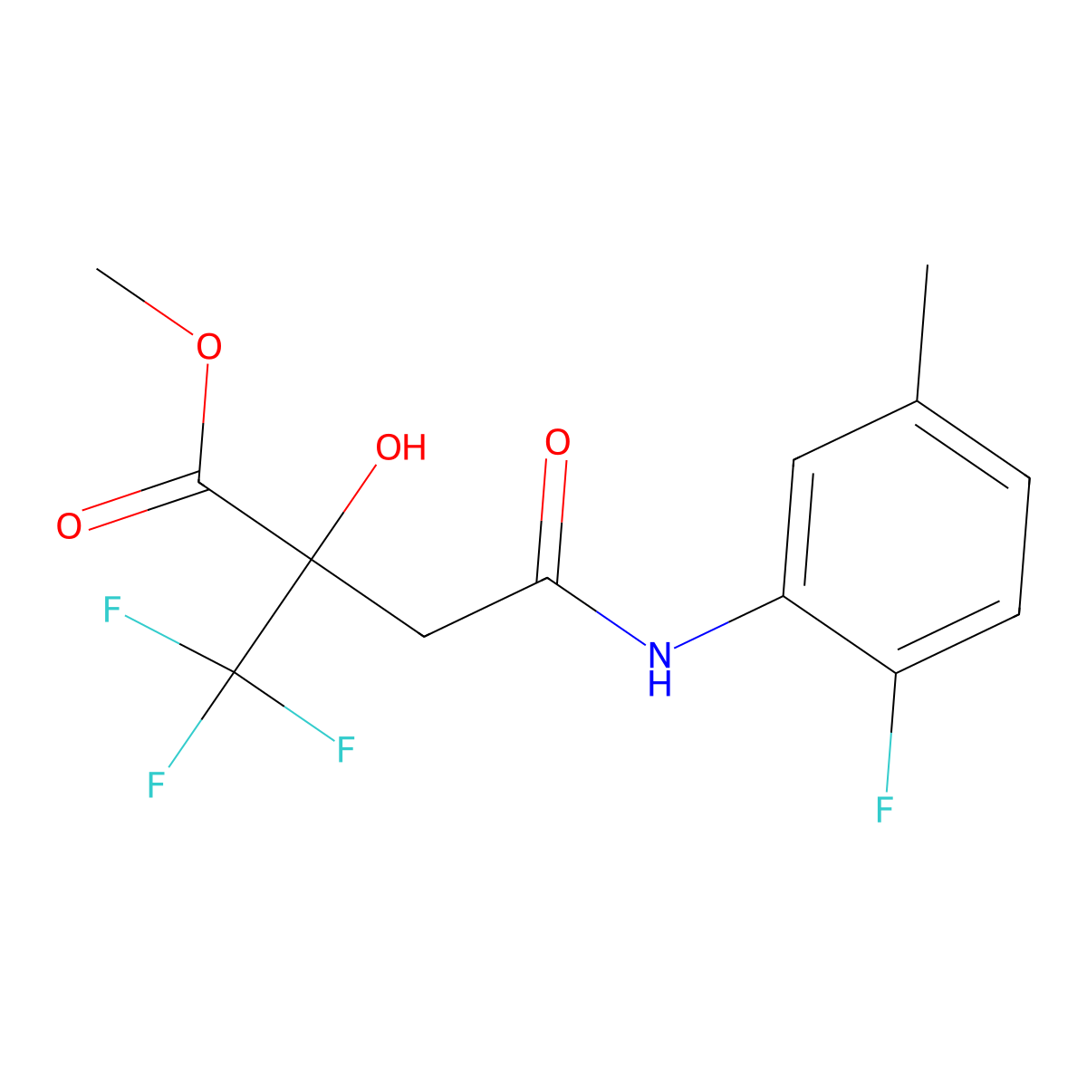 Methyl 4-(2-fluoro-5-methylanilino)-2-hydroxy-4-oxo-2-(trifluoromethyl)butanoate molecular structure, CAS 445240-22-2