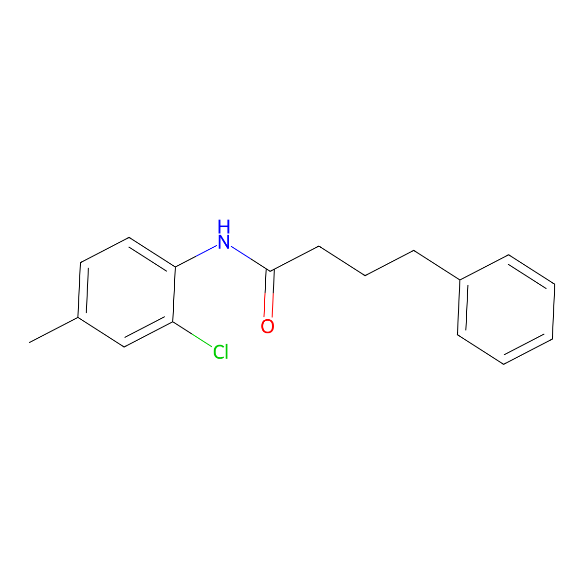 N-(2-chloro-4-methylphenyl)-4-phenylbutanamide molecular structure, CAS 445240-23-3
