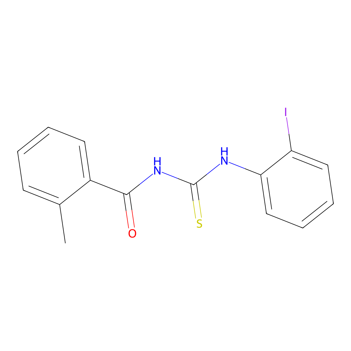 N-[(2-iodophenyl)carbamothioyl]-2-methylbenzamide molecular structure, CAS 445240-26-6