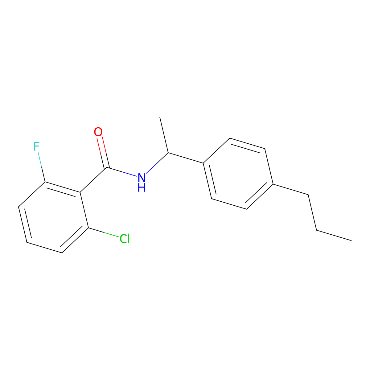 2-chloro-6-fluoro-N-[1-(4-propylphenyl)ethyl]benzamide molecular structure, CAS 445240-53-9