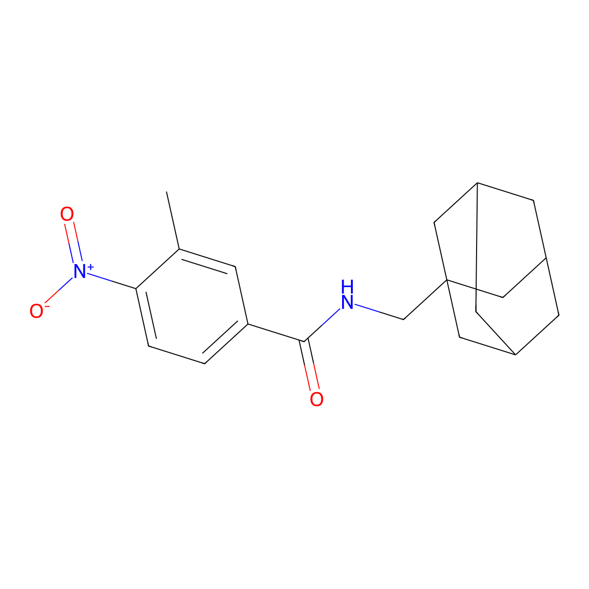 N-(1-adamantylmethyl)-3-methyl-4-nitrobenzamide molecular structure, CAS 445245-26-1